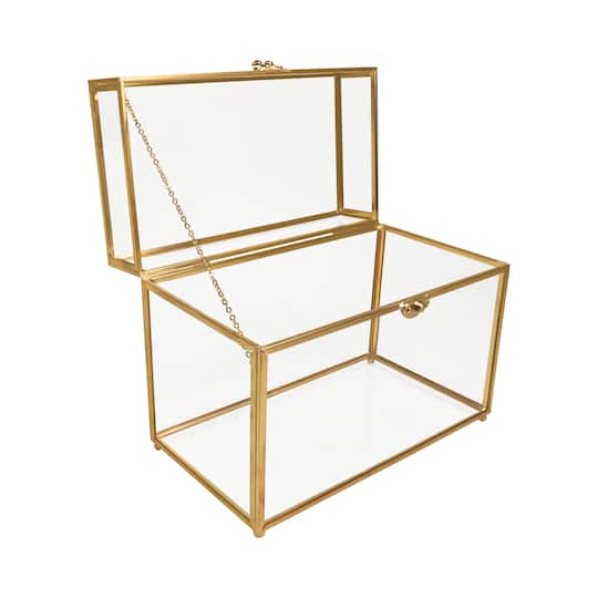 Gold Metal & Glass Card Box by Celebrate It™